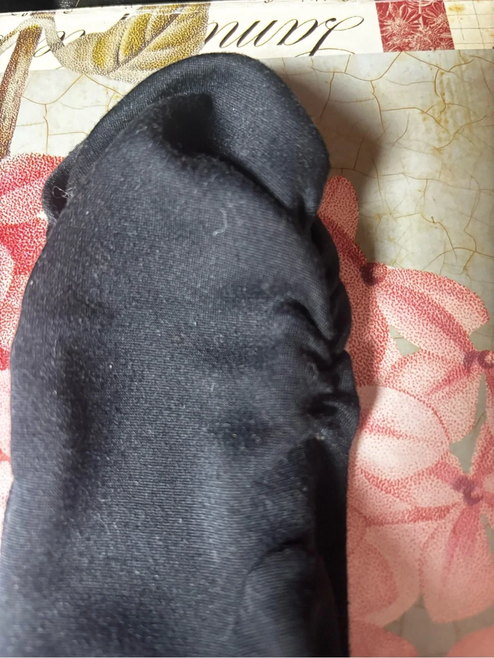 Vintage Black Nylon Gloves: Fownes Embraceable, Size 6-7.5
